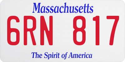 MA license plate 6RN817