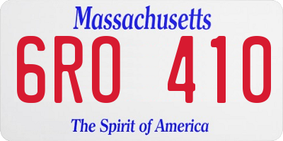 MA license plate 6RO410