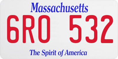 MA license plate 6RO532