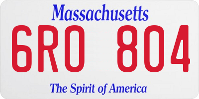 MA license plate 6RO804