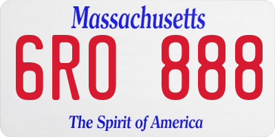 MA license plate 6RO888