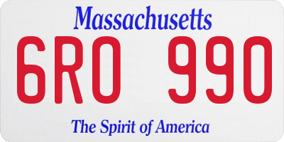 MA license plate 6RO990