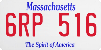 MA license plate 6RP516