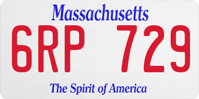 MA license plate 6RP729