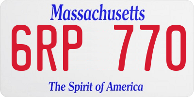MA license plate 6RP770