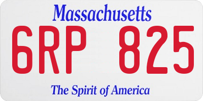 MA license plate 6RP825