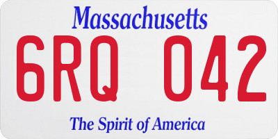 MA license plate 6RQ042