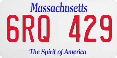 MA license plate 6RQ429