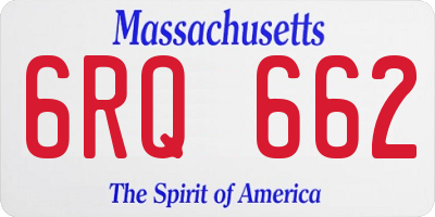 MA license plate 6RQ662