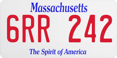 MA license plate 6RR242