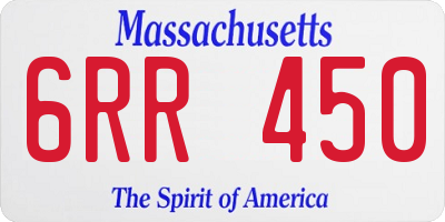 MA license plate 6RR450