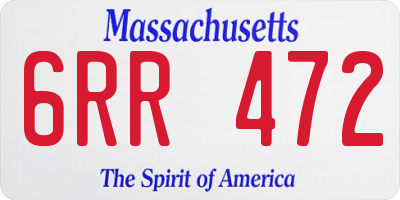 MA license plate 6RR472