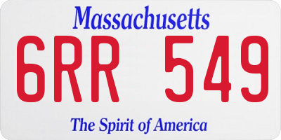 MA license plate 6RR549