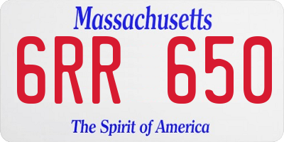 MA license plate 6RR650