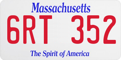MA license plate 6RT352