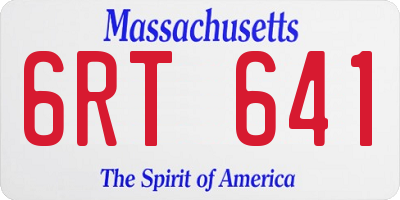 MA license plate 6RT641