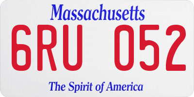 MA license plate 6RU052