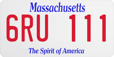 MA license plate 6RU111