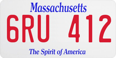 MA license plate 6RU412