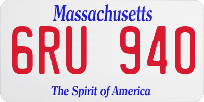 MA license plate 6RU940