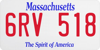 MA license plate 6RV518