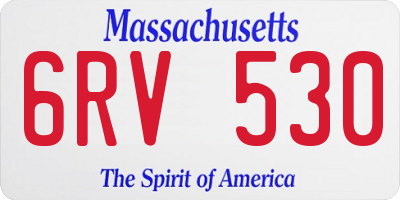 MA license plate 6RV530