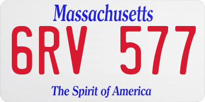 MA license plate 6RV577