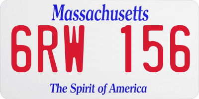 MA license plate 6RW156