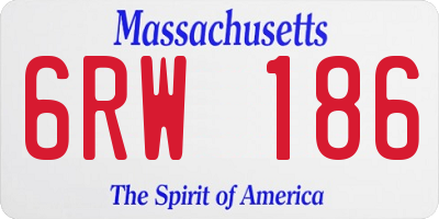 MA license plate 6RW186
