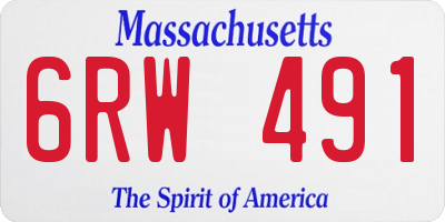 MA license plate 6RW491