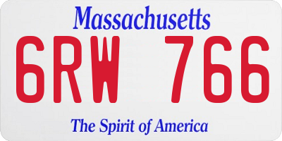 MA license plate 6RW766