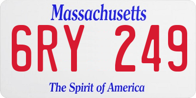 MA license plate 6RY249