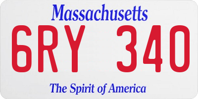 MA license plate 6RY340