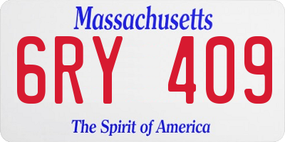 MA license plate 6RY409