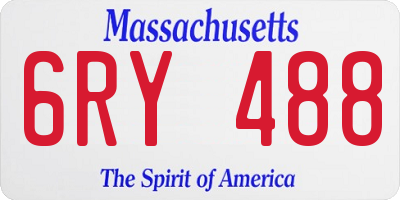 MA license plate 6RY488