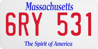 MA license plate 6RY531