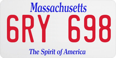 MA license plate 6RY698
