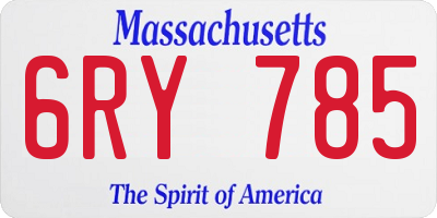 MA license plate 6RY785
