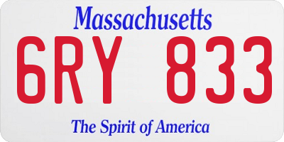 MA license plate 6RY833