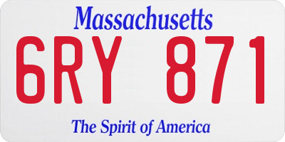 MA license plate 6RY871