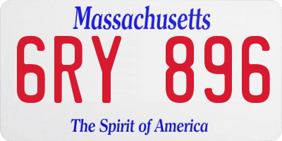MA license plate 6RY896