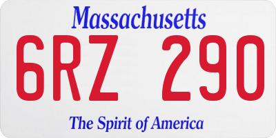 MA license plate 6RZ290