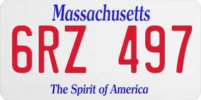 MA license plate 6RZ497