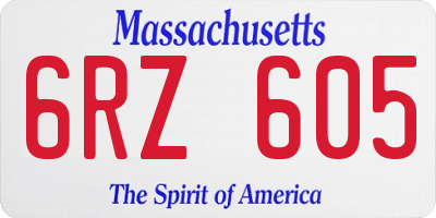 MA license plate 6RZ605