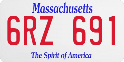 MA license plate 6RZ691
