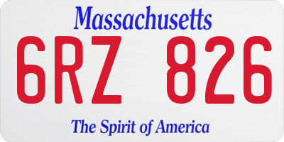 MA license plate 6RZ826