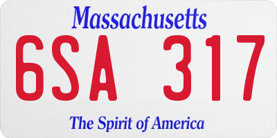 MA license plate 6SA317