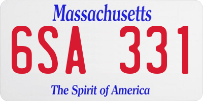 MA license plate 6SA331