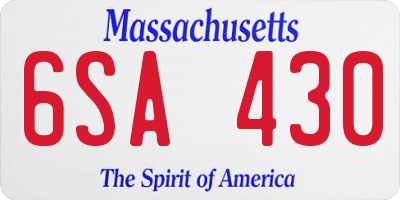 MA license plate 6SA430