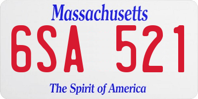 MA license plate 6SA521